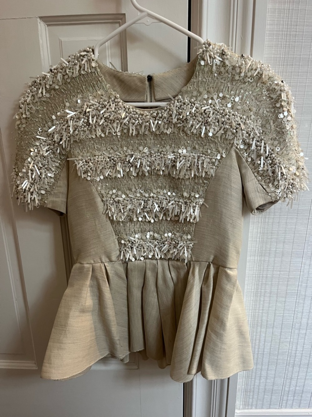 Jason Wu Ivory Beaded & Sequin Fringe Dress